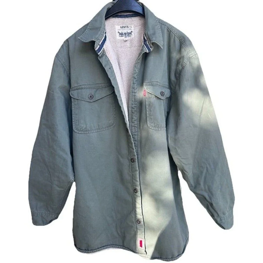 Levi's Sherpa Lined Button Front Shirt Jacket XL